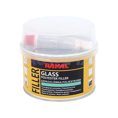 RANAL шпатлевка Glass со стекловолокном 0.5кг