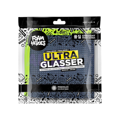 FOAM HEROES микрофибра для очистки стекол Ultra Glasser XL 40*60см