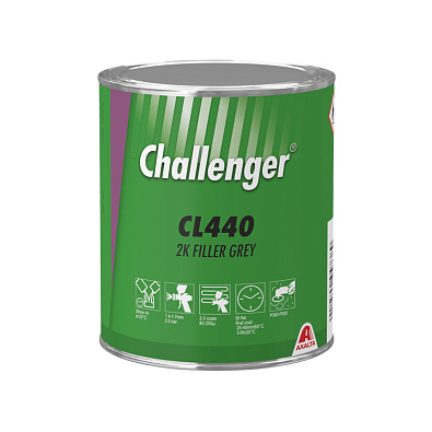 CHALLENGER грунт акриловый 2K Filler CL440B черный 1.0+0.25л