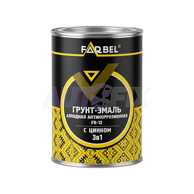 FARBEL грунт-эмаль алкидная 3 в 1 FR-12 с цинком серая 1.0кг