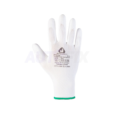 JETA SAFETY перчатки защитные с PU покрытием JP011w белые размер XL