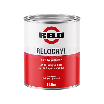 RELO грунт акриловый 2К-HS-Filler 4:1 темно-серый с отвердителем 1.0+0.25л