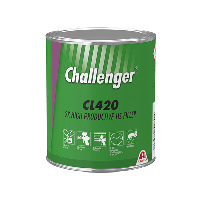 CHALLENGER грунт 2K High Productive HS Filler CL420 серый 1.0+0.25л