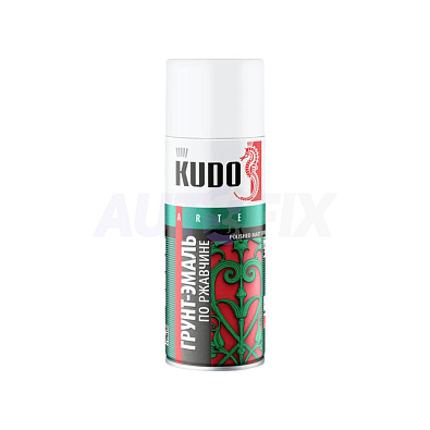 KUDO KU-319003 грунт-эмаль по ржавчине 1К RAL 9003 белая аэрозоль 520мл