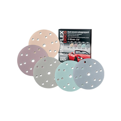 SAIT диск шлифовальный Fineflex D-Vel F15 на пленочной основе 150мм P2000