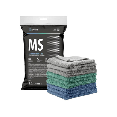 DETAIL DT-0442 набор микрофибровых полотенец MS Microfiber Set 9шт