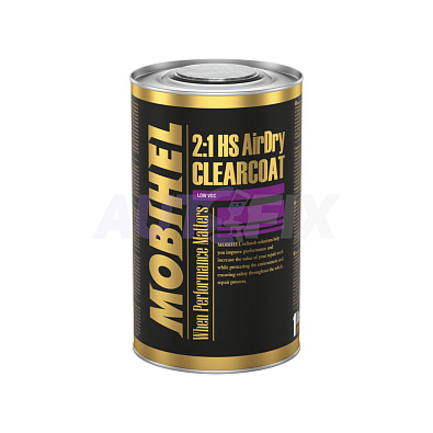 MOBIHEL лак бесцветный 2:1 Air Dry воздушной сушки с отвердителем 1.0+0.5л