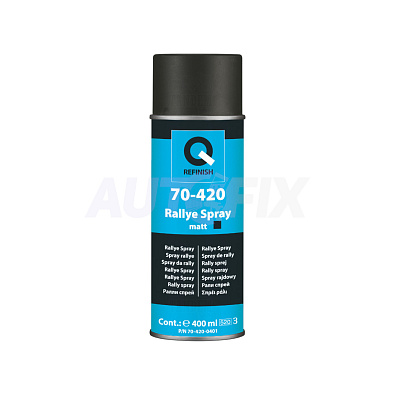 Q-REFINISH 1K краска 70-420 Rallye Spray matt черная матовая в аэрозоле 400мл