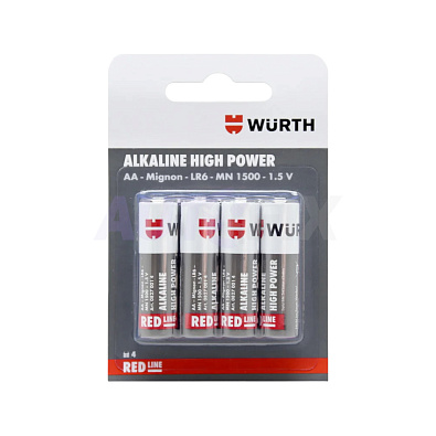 WURTH элемент питания AA/LR6 алкалиновый 08270014 1.5V уп. 4шт