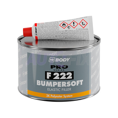 HB BODY шпатлевка F222 BumperSoft по пластику черная 1.0кг