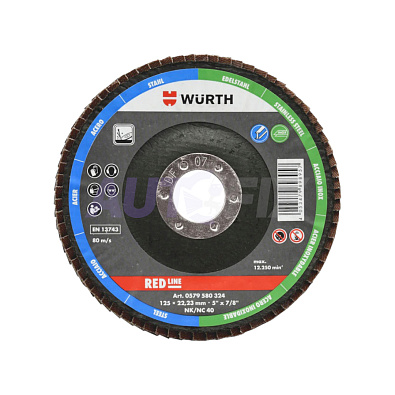 WURTH диск лепестковый торцевой Red Line 125мм Р040