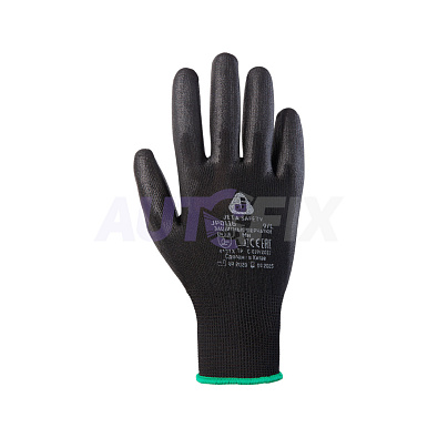 JETA SAFETY перчатки защитные с PU покрытием JP011b черные размер L