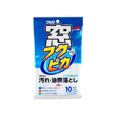 SOFT99 04071 очищающие салфетки для стекол Fukupika For Glass 10шт
