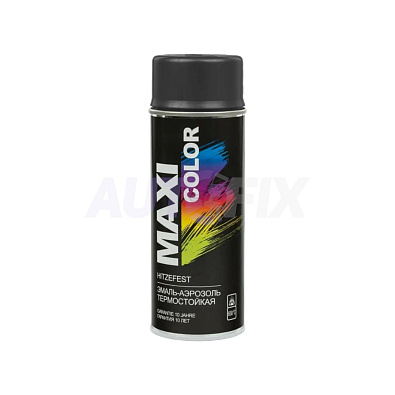 MAXI COLOR эмаль-аэрозоль термостойкая черная 400мл