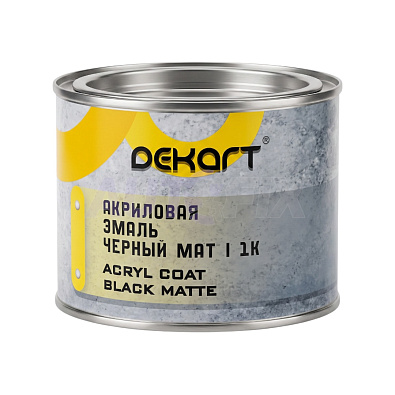 DEKART эмаль акриловая 1K Acryl Coat черная матовая 0.40л