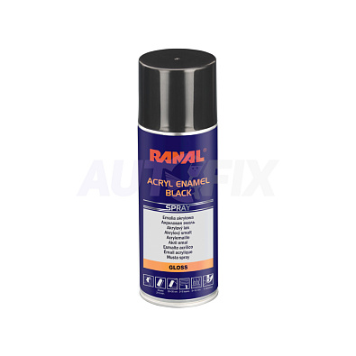 RANAL 1K акриловая эмаль Acryl Enamel черная матовая спрей 400мл