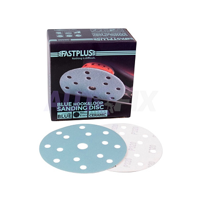 FASTPLUS шлифовальный круг 150мм 15 отв. B65 Blue Ceramic P080