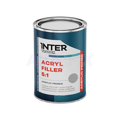 INTER TROTON грунт акриловый Acryl Filler 5:1 серый 0.8+0.16л