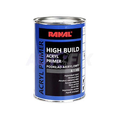 RANAL грунт акриловый High Build 4:1 HS серый 0.8+0.2л