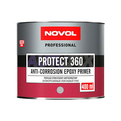 NOVOL грунт эпоксидный Protect 360 серый с отвердителем 0.4+0.4л
