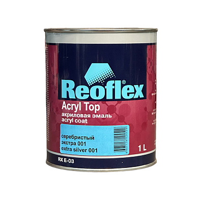 REOFLEX автоэмаль акриловая EXTRA SILVER 001 серебристый 1л
