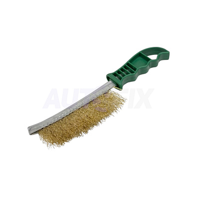 ROCKFORCE щетка ручная по металлу латунная с пластиковой ручкой RF-HB140