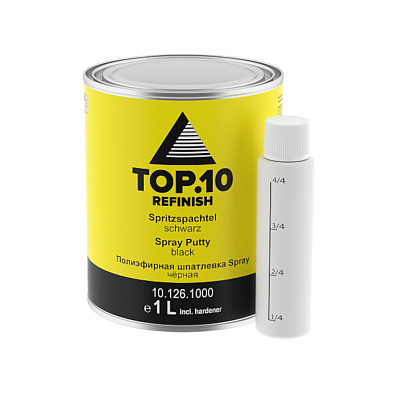 TOP.10 шпатлевка полиэфирная жидкая Spray Putty черная 1л