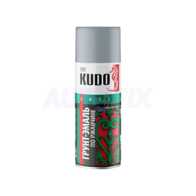 KUDO KU-317042 грунт-эмаль по ржавчине 1К RAL 7042 серая аэрозоль 520мл