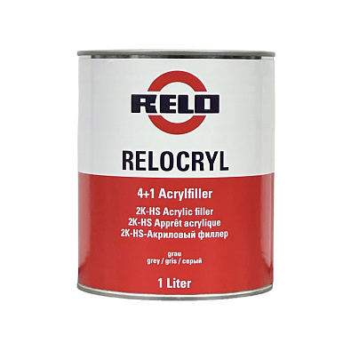 RELO грунт акриловый 2К-HS-Filler 4:1 серый с отвердителем 1.0+0.25л