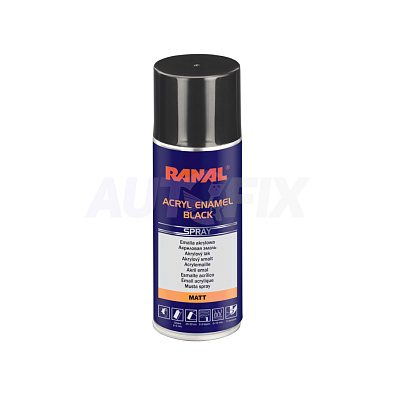 RANAL 1K акриловая эмаль Acryl Enamel черная глянцевая спрей 400мл