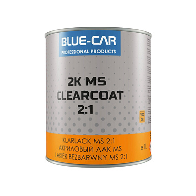 BLUE CAR лак акриловый 2K MS Clearcoat с отвердителем 1.0+0.5л