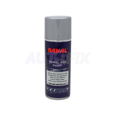 RANAL 1K краска для дисков Wheel RIM Paint серебряная спрей 400мл